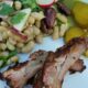 Recipes –Smoky Ribs, White Bean and Black Olive Salad, Blueberry Streusel Tart