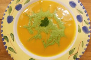 Yellow Squash Soup with Cilantro Splash