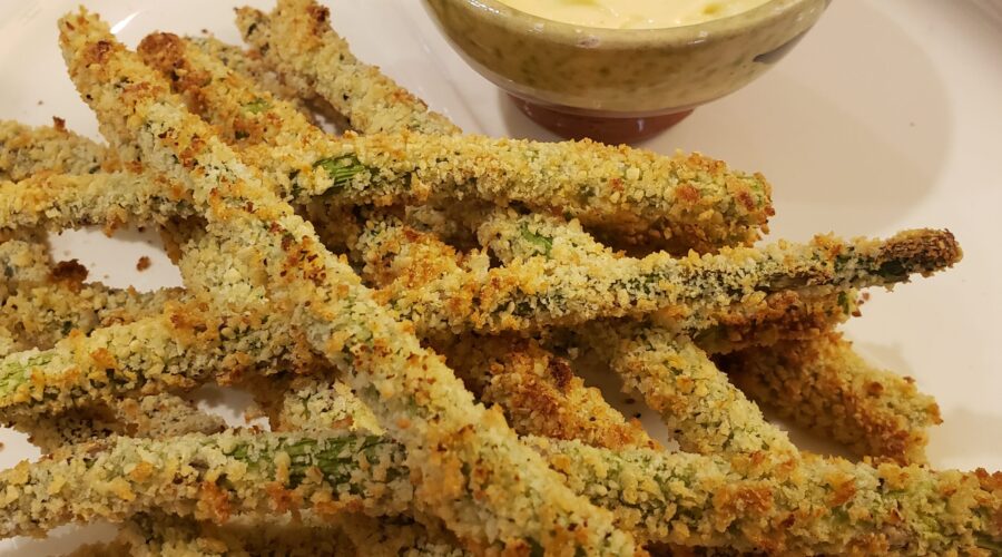 Oven Roasted Asparagus “Fries” with Charlotte’s Quick Aioli