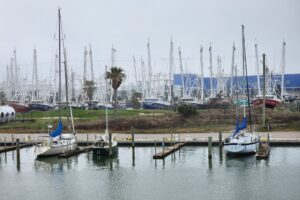 View from our table at the Marina Bar & Grill, Galveston, Texas.