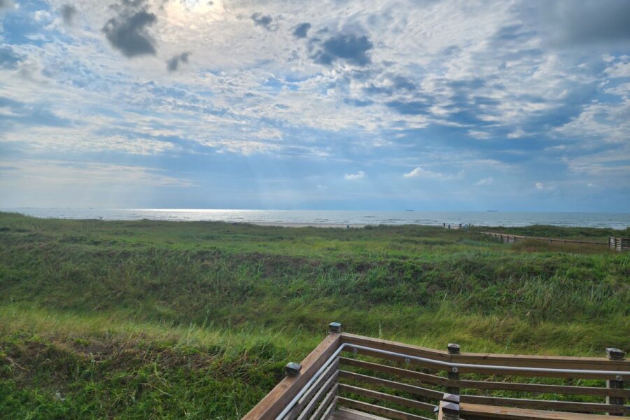 View from the Boardwalk at Palisades Palms in Galveston.