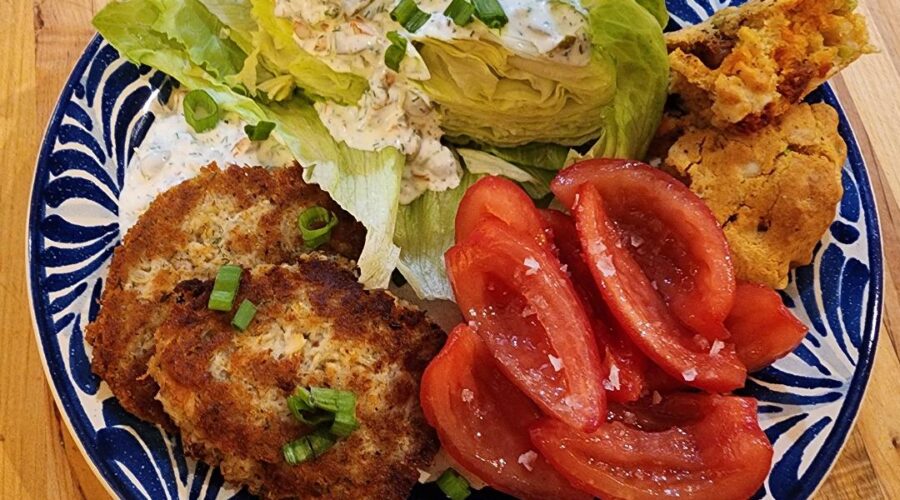 Crispy Tuna Patties with Marinated Tomato Petals